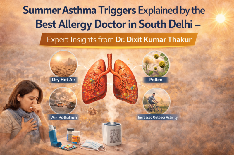 Summer Asthma Triggers Explained by the Best Allergy Doctor in South Delhi – Expert Insights from Dr. Dixit Kumar Thakur